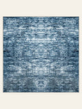 Tapis lavable Aegean Wash Navy, forme carrée, vu de dessus