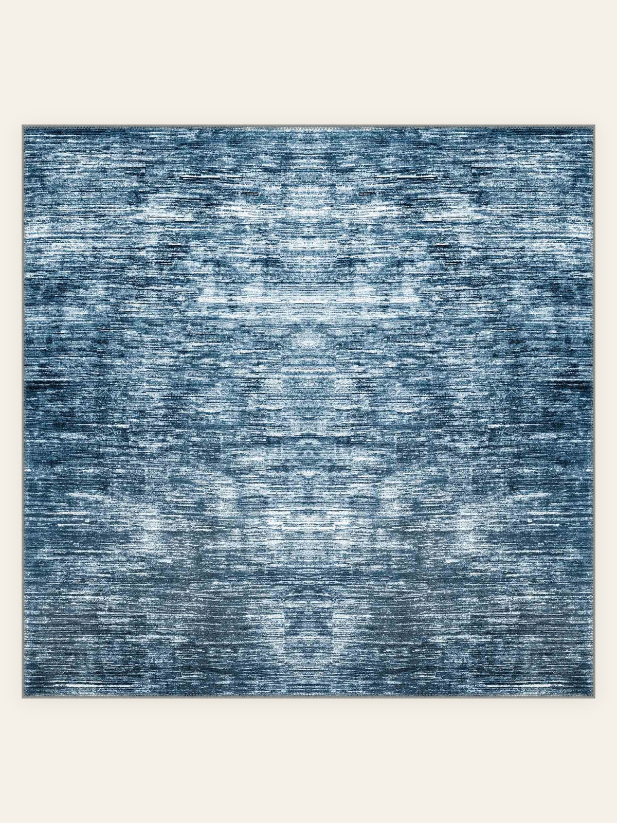 Tapis lavable Aegean Wash Navy, forme carrée, vu de dessus
