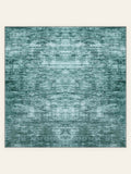 Tapis lavable Aegean Wash Turquoise, forme carrée, vu de dessus