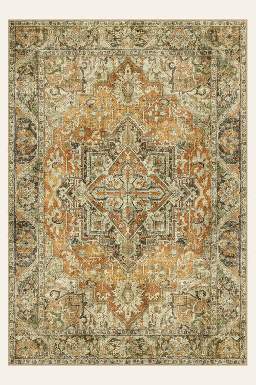 Ember Medallion washable rug, rectangle shape, top view