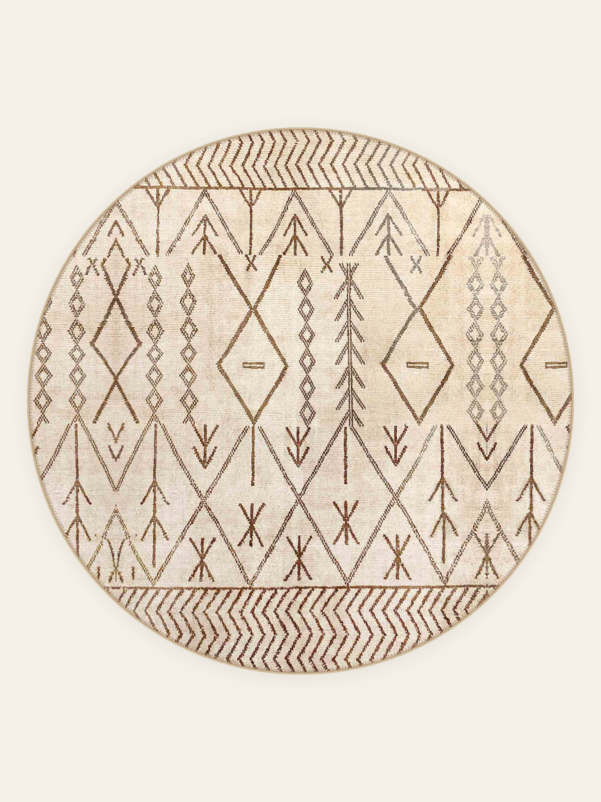 Atlas Whisper washable rug, round shape, top view