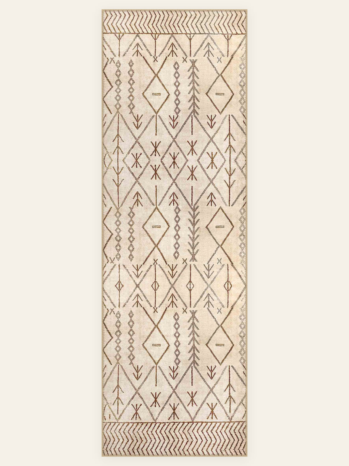 Atlas Whisper washable rug, runner shape, top view