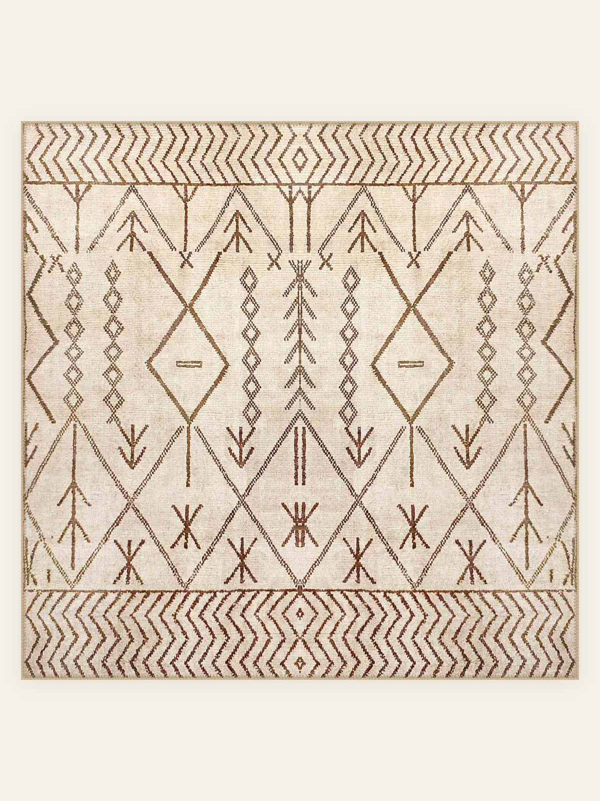 Tapis lavable Atlas Whisper, forme carrée, vu de dessus
