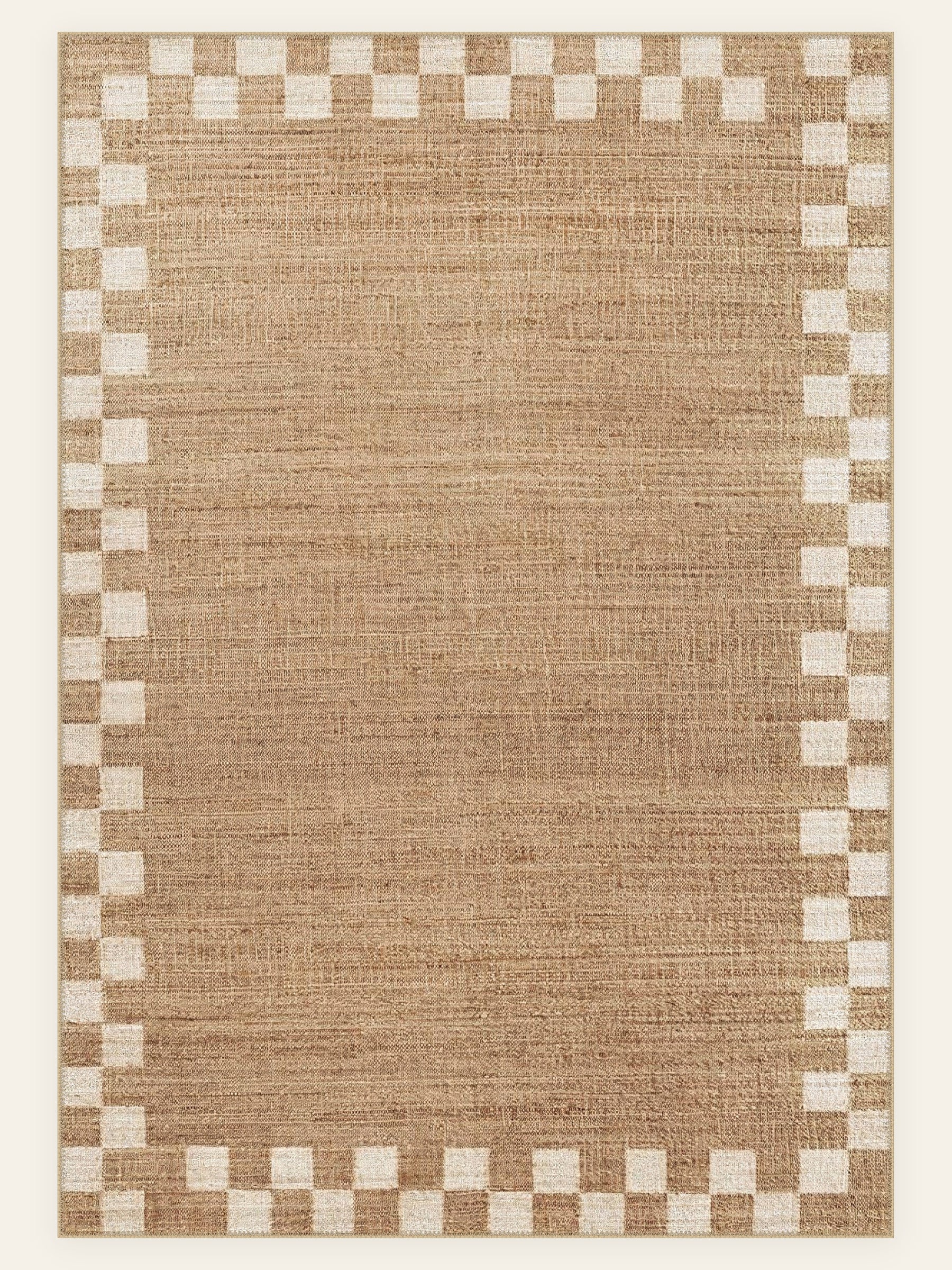 Sahara Check washable rug, rectangle shape, top view