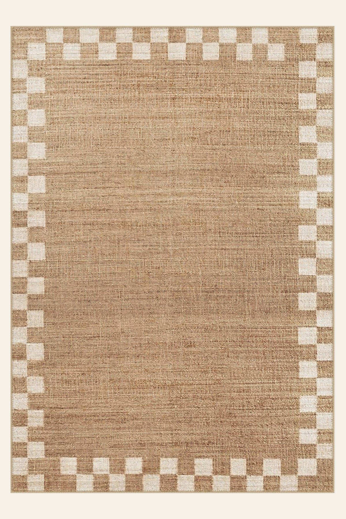 Sahara Check washable rug, rectangle shape, top view