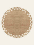 Sahara Check washable rug, round shape, top view