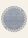 Harbor Check washable rug, round shape, top view