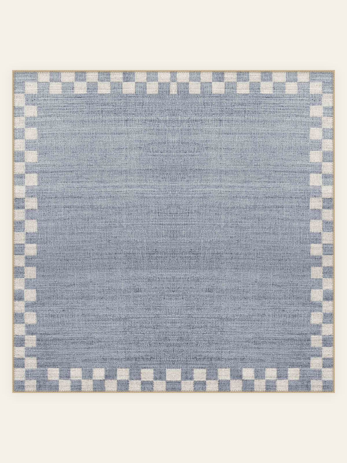 Harbor Check washable rug, square shape, top view