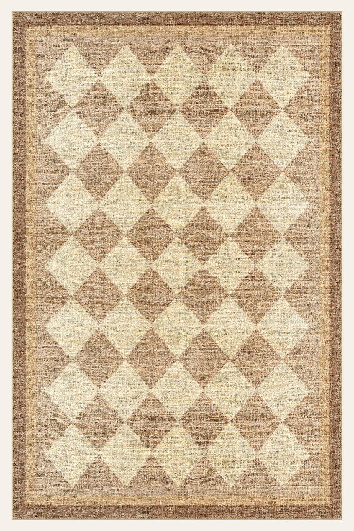 Alfombra lavable Harlequin Sand, forma rectangular, vista superior
