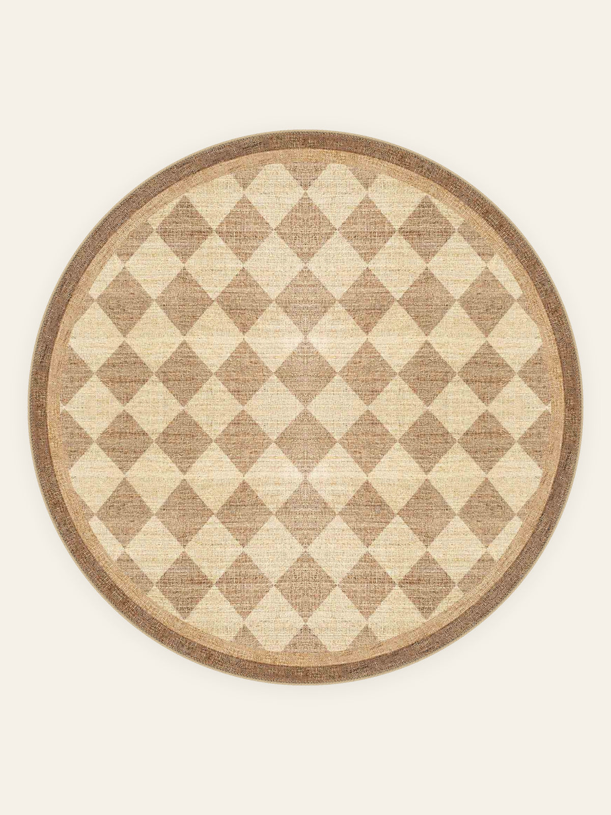 Harlequin Sand washable rug, round shape, top view