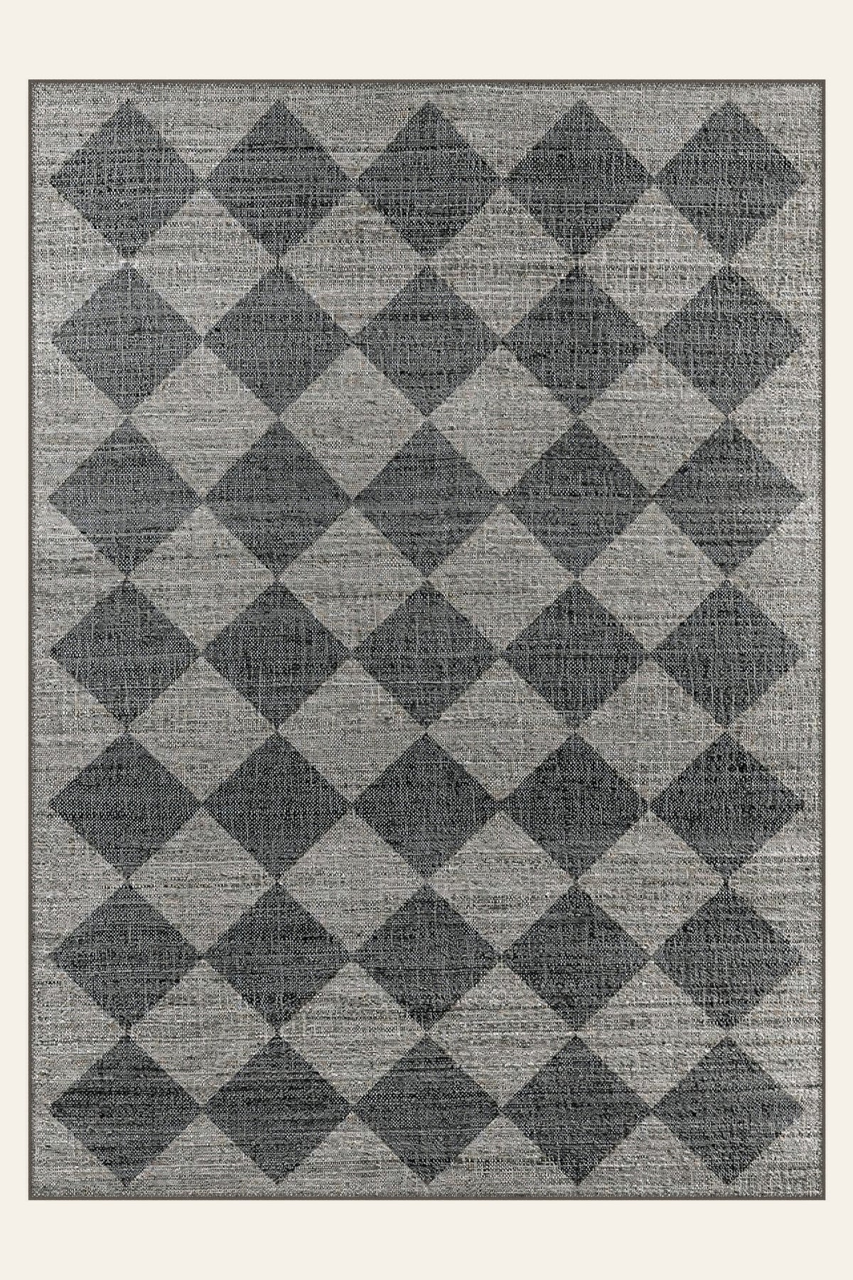 Harlequin Slate washable rug, rectangle shape, top view