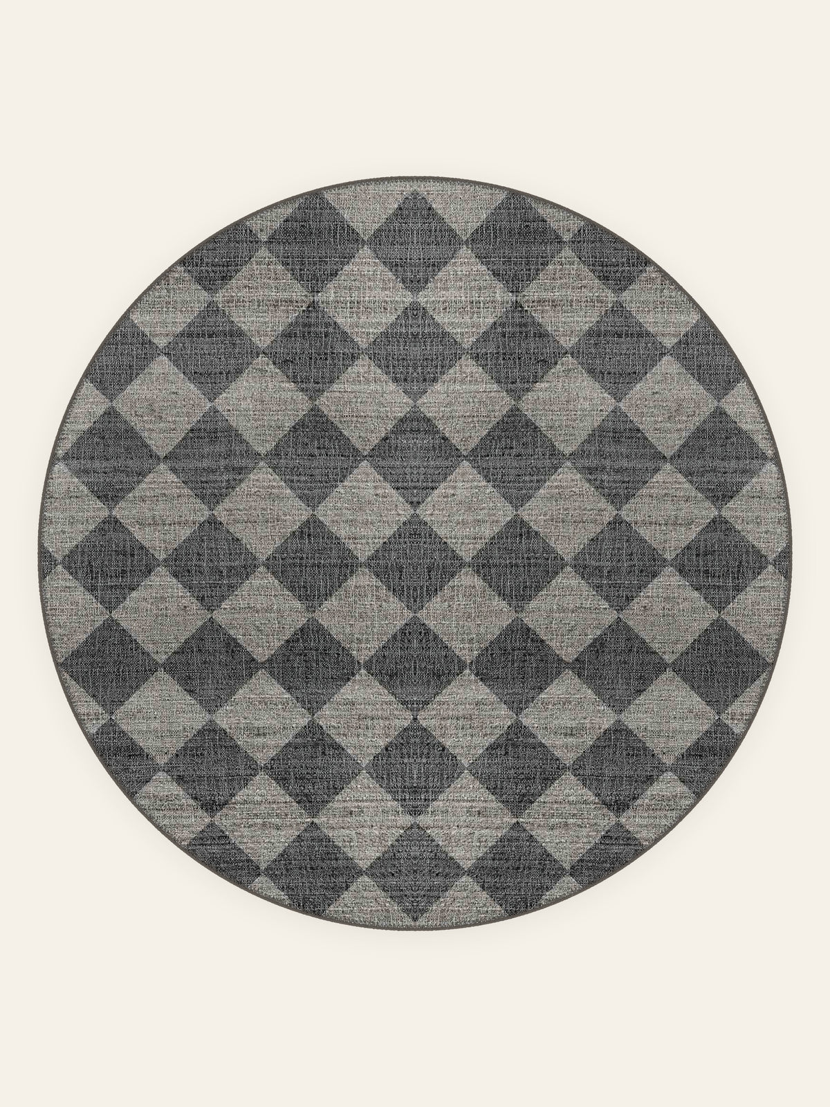 Harlequin Slate washable rug, round shape, top view