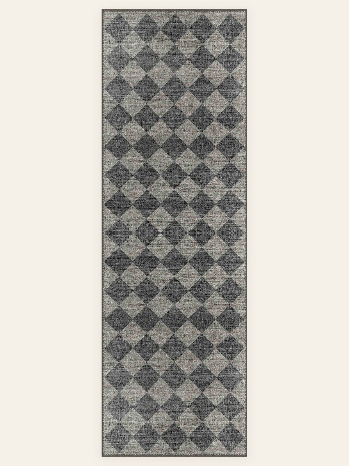 Harlequin Slate washable rug, runner shape, top view