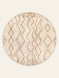 Waschbarer Teppich Zigzag Nomad, runde Form, Draufsicht