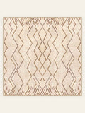 Waschbarer Teppich Zigzag Nomad, quadratische Form, Draufsicht