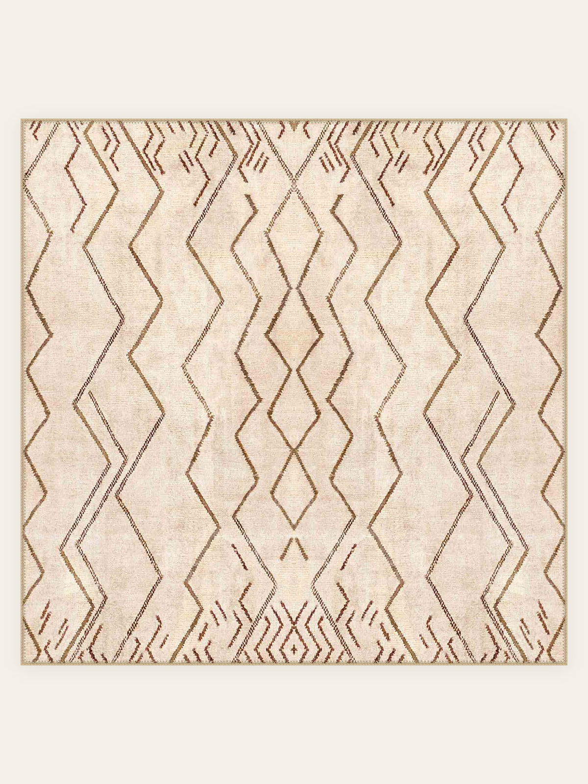 Zigzag Nomad washable rug, square shape, top view