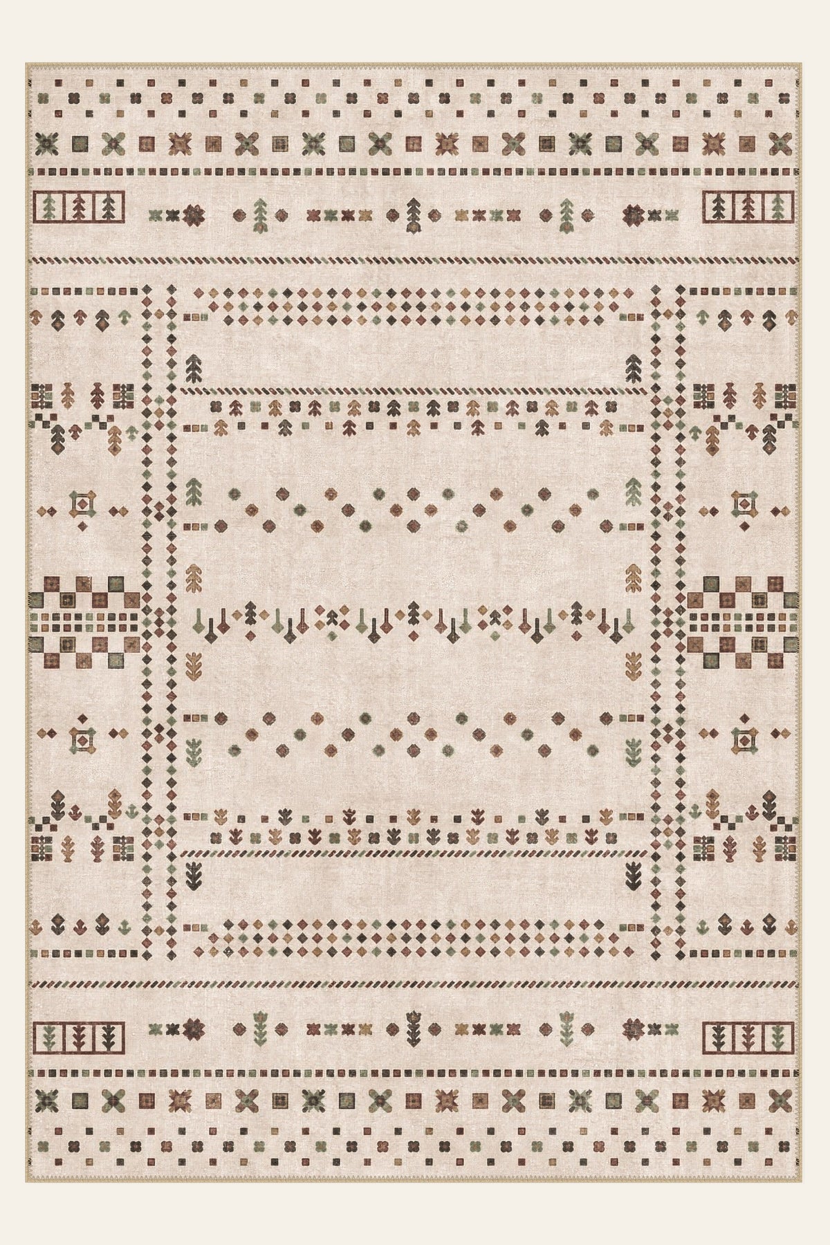 Suzani Bloom washable rug, rectangle shape, top view