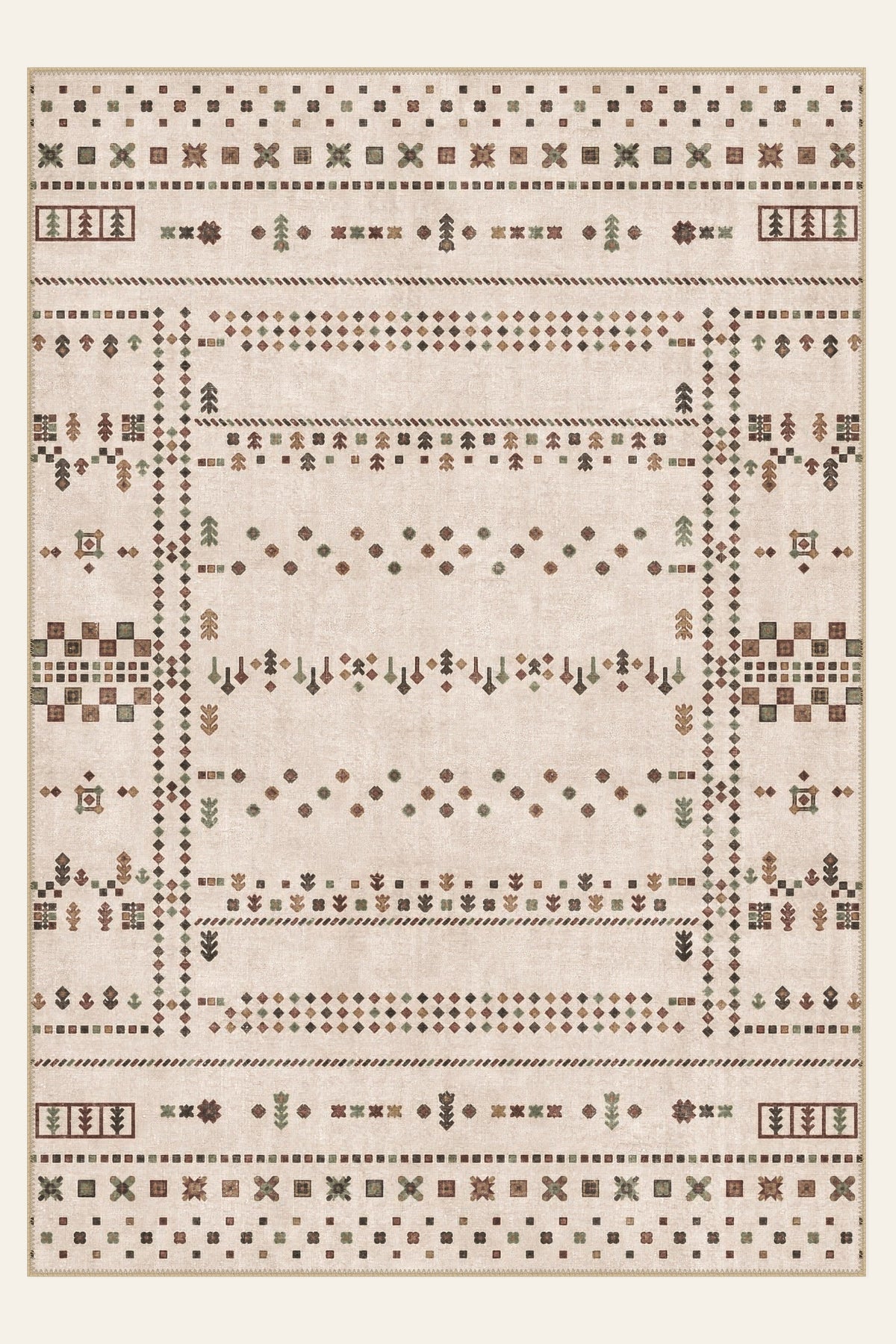 Suzani Bloom washable rug, rectangle shape, top view