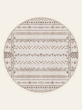 Waschbarer Teppich Suzani Bloom, runde Form, Draufsicht