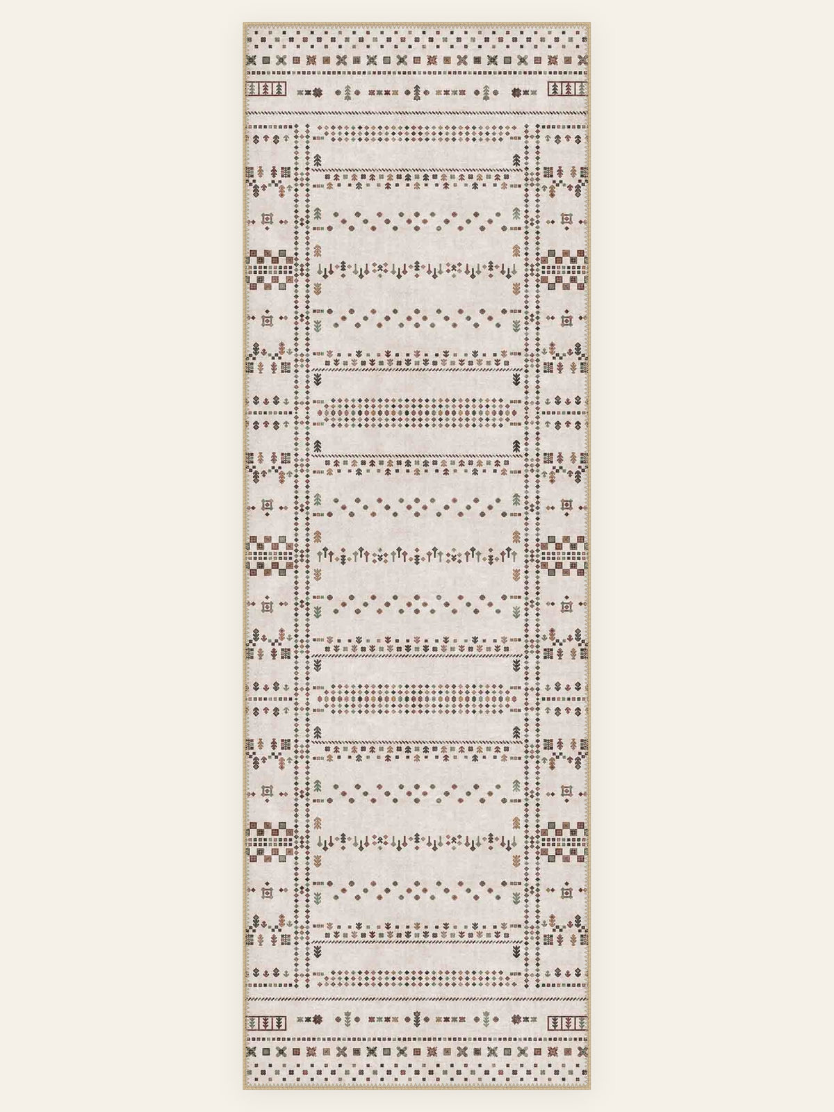 Suzani Bloom washable rug, runner shape, top view