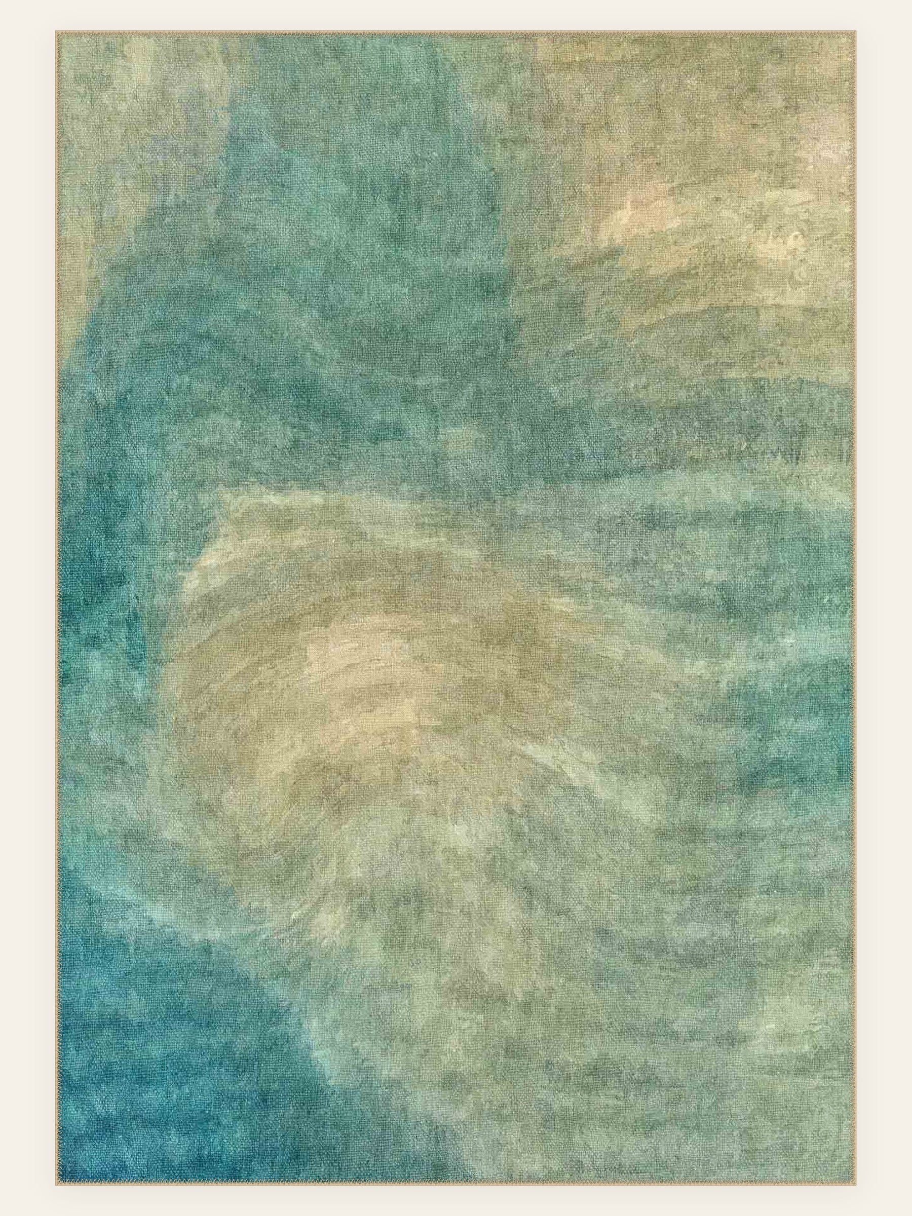Lagoon Mist washable rug, rectangle shape, top view