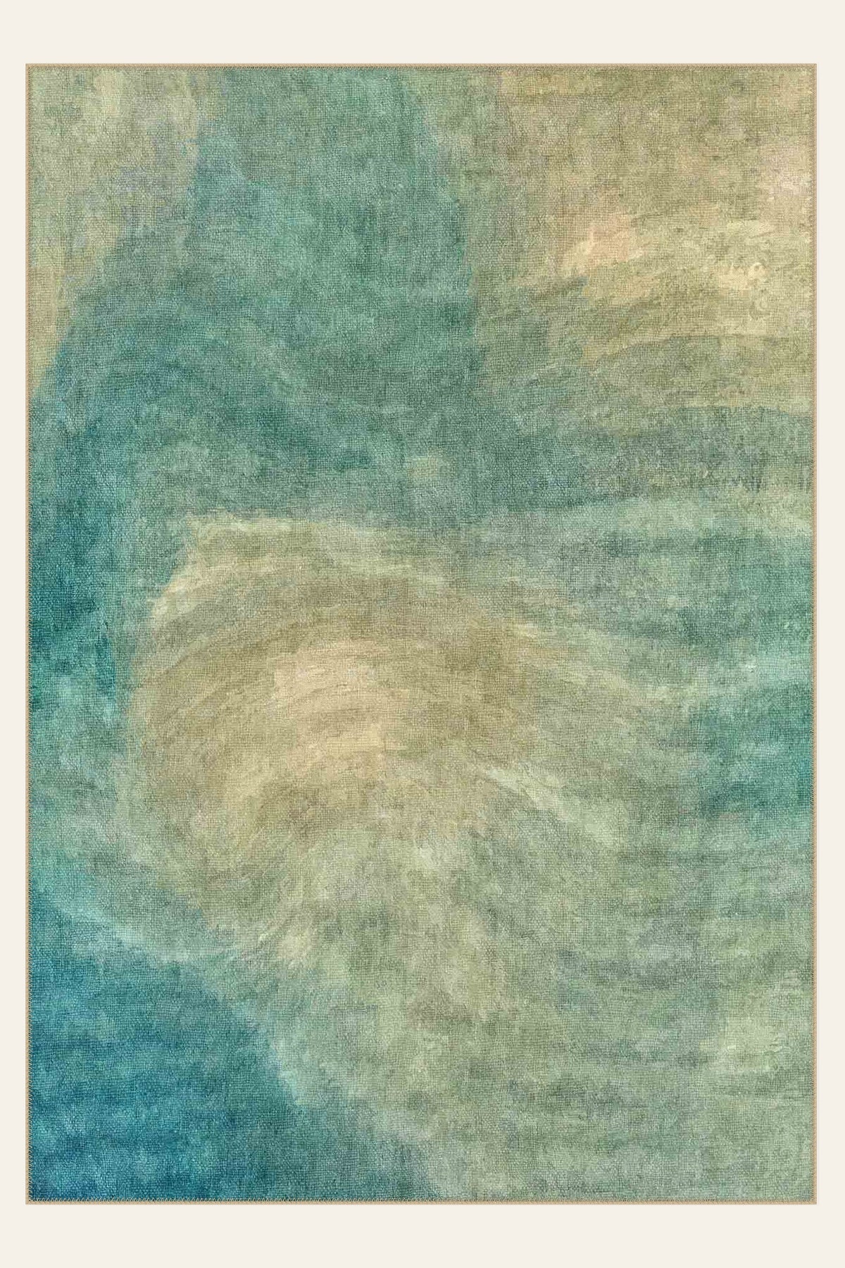 Lagoon Mist washable rug, rectangle shape, top view
