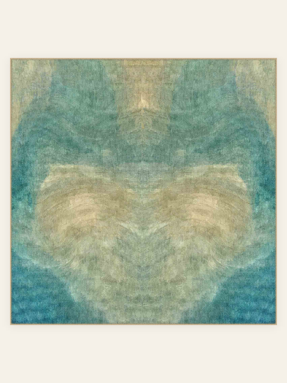 Lagoon Mist washable rug, square shape, top view