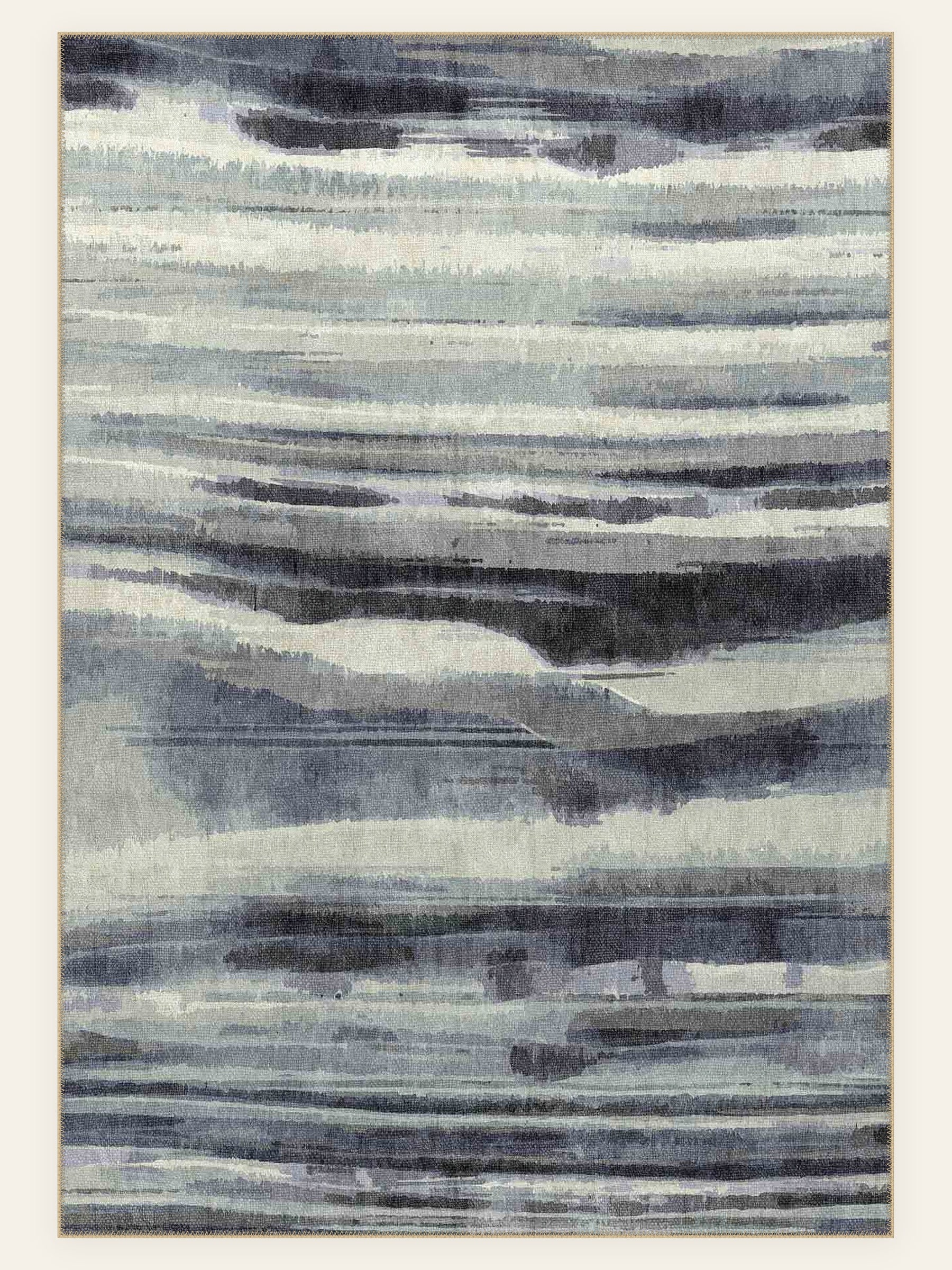 Storm Horizon washable rug, rectangle shape, top view