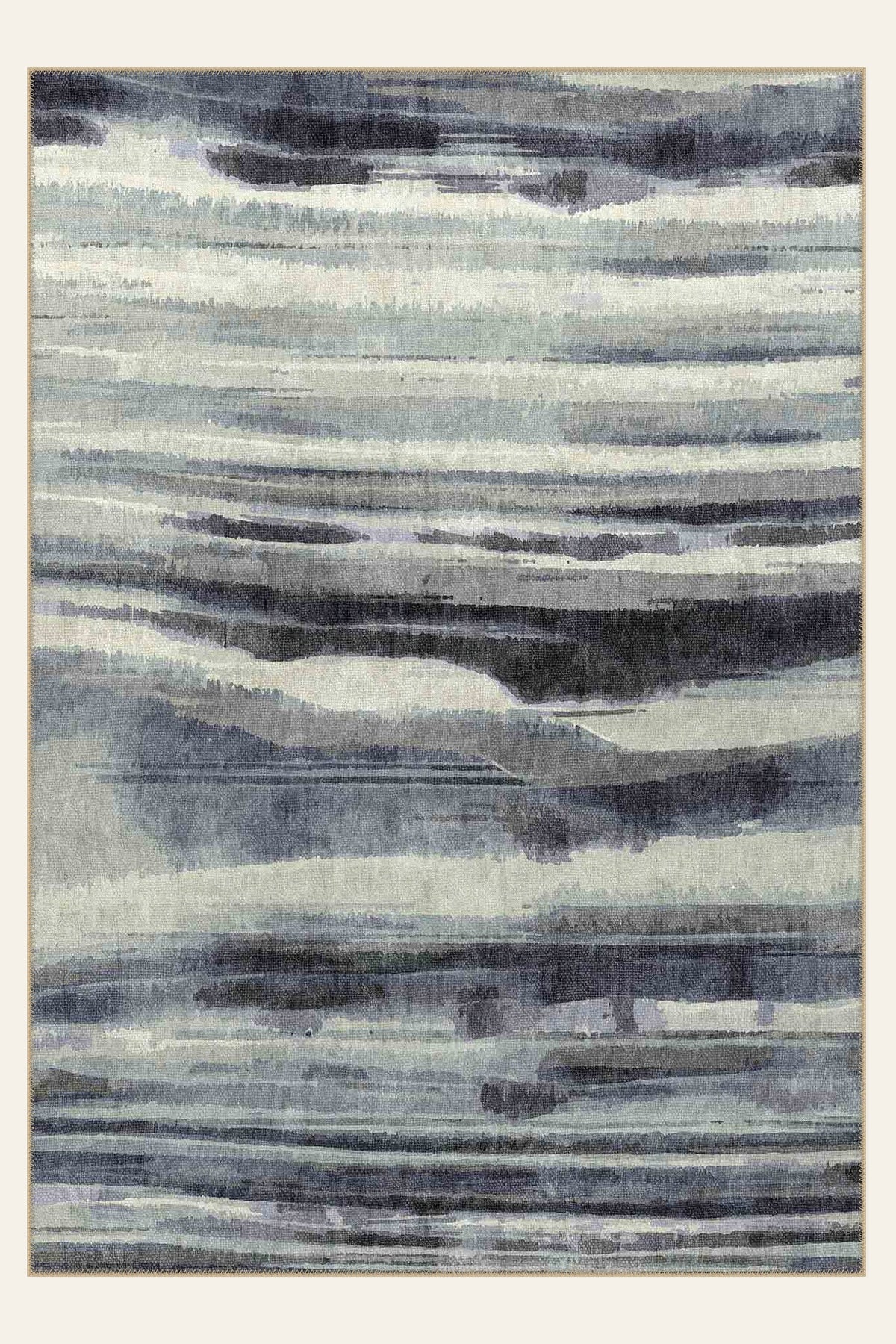 Storm Horizon washable rug, rectangle shape, top view