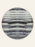 Storm Horizon washable rug, round shape, top view