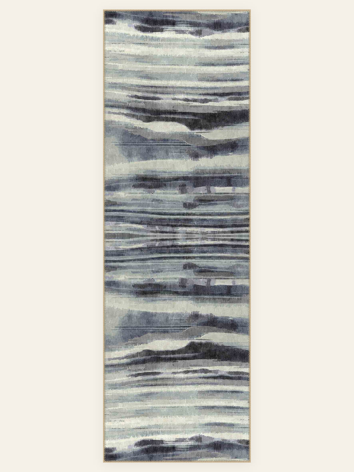 Storm Horizon washable rug, runner shape, top view