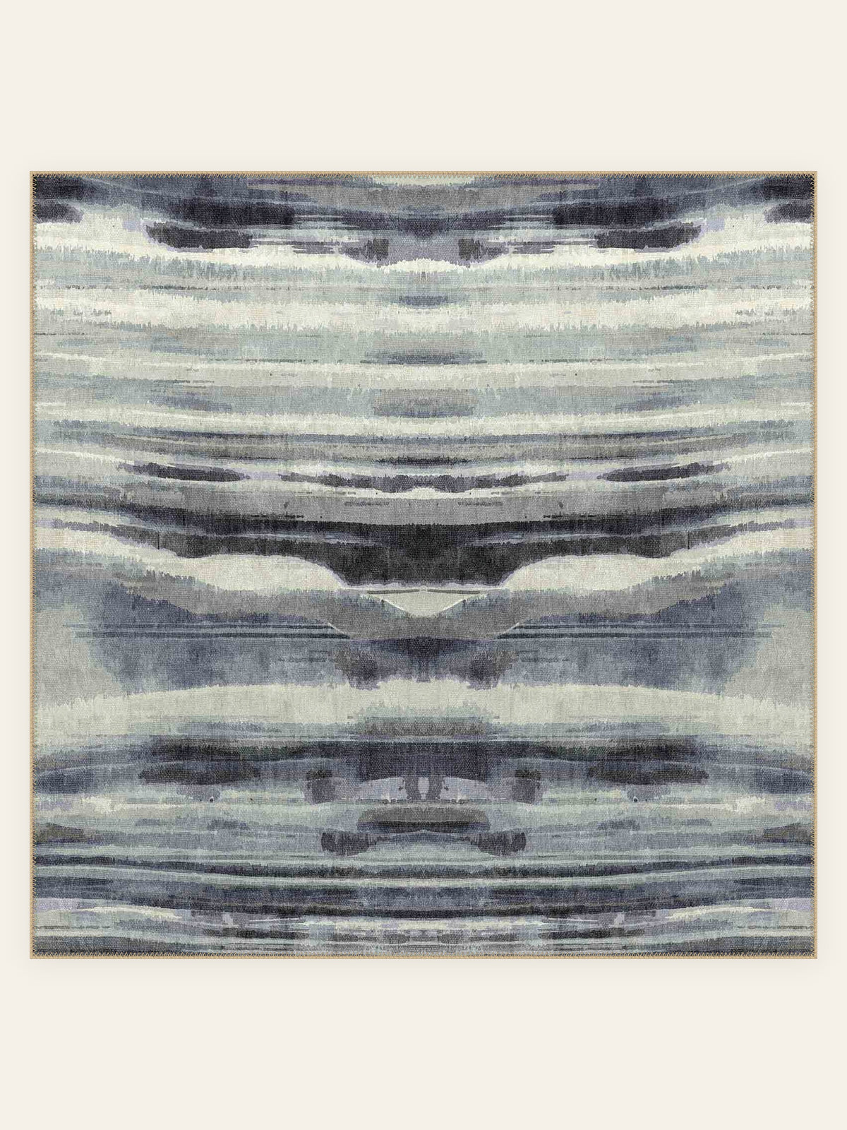 Storm Horizon washable rug, square shape, top view