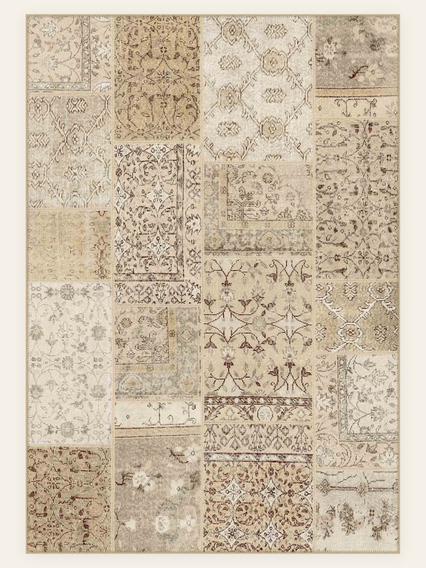 Patchwork Fade washable rug, rectangle shape, top view