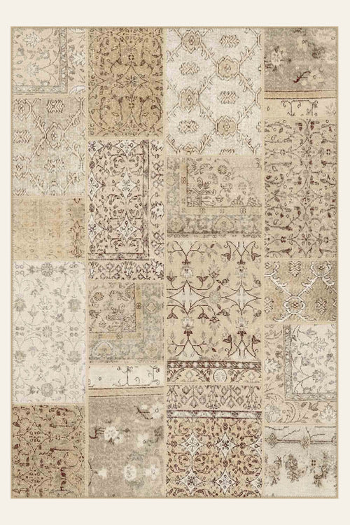 Patchwork Fade washable rug, rectangle shape, top view