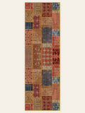Patchwork Bazaar washable rug, runner shape, top view