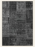 Patchwork Noir washable rug, rectangle shape, top view