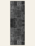 Patchwork Noir washable rug, runner shape, top view