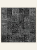 Tappeto lavabile Patchwork Noir, forma quadrata, vista dall'alto