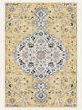 Golden Medallion washable rug, rectangle shape, top view