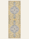 Golden Medallion washable rug, runner shape, top view