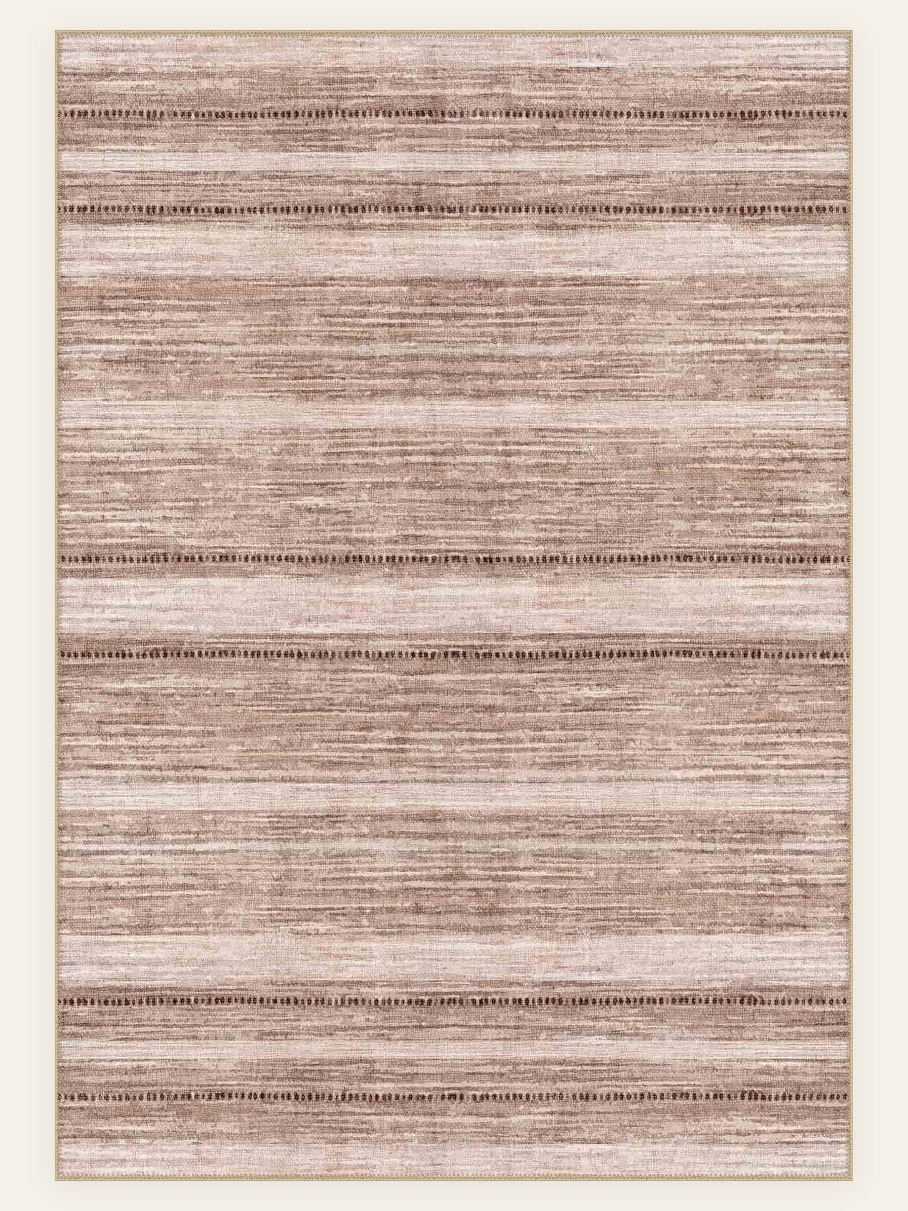Rosewood Stripe washable rug, rectangle shape, top view