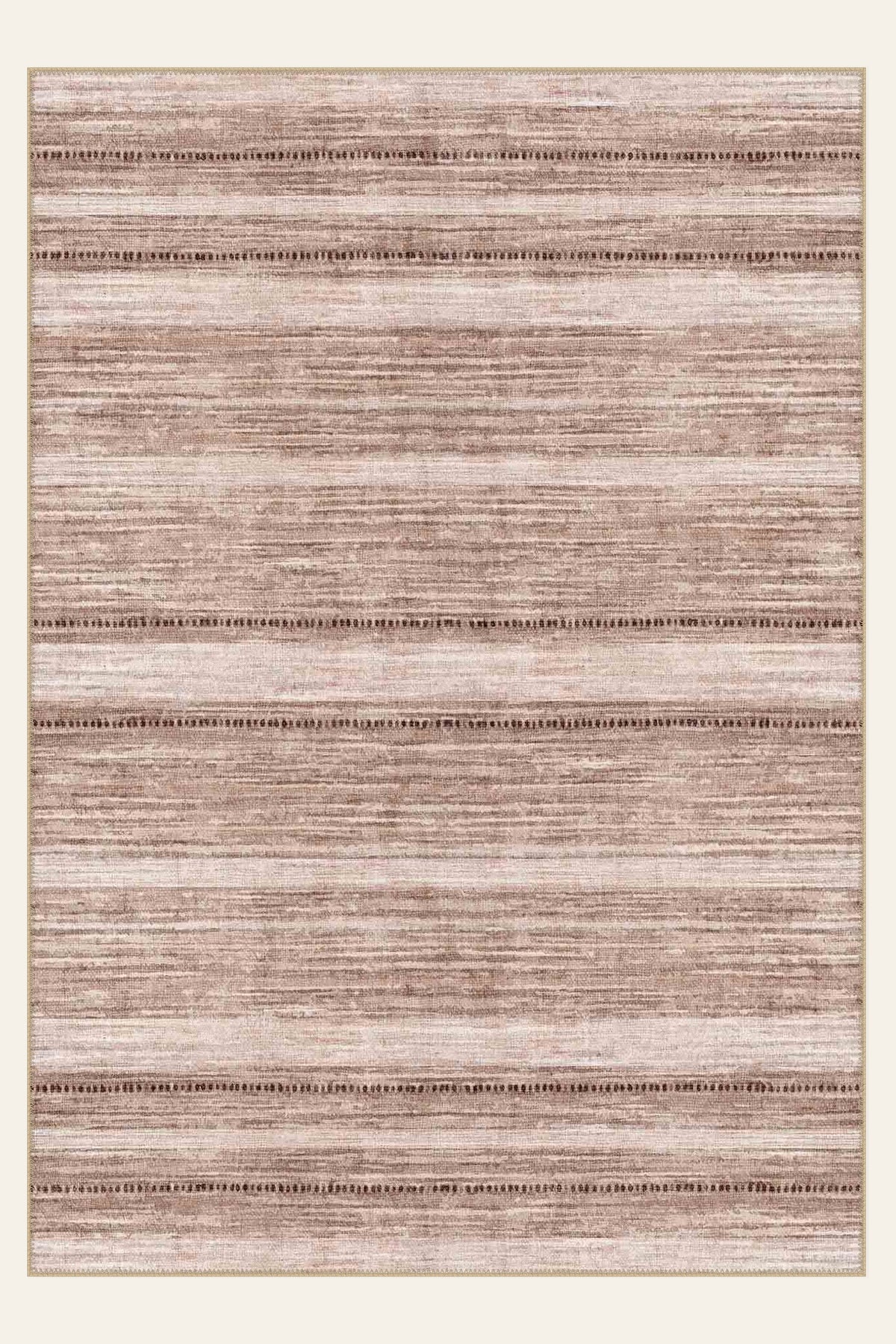 Rosewood Stripe washable rug, rectangle shape, top view