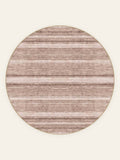 Rosewood Stripe washable rug, round shape, top view
