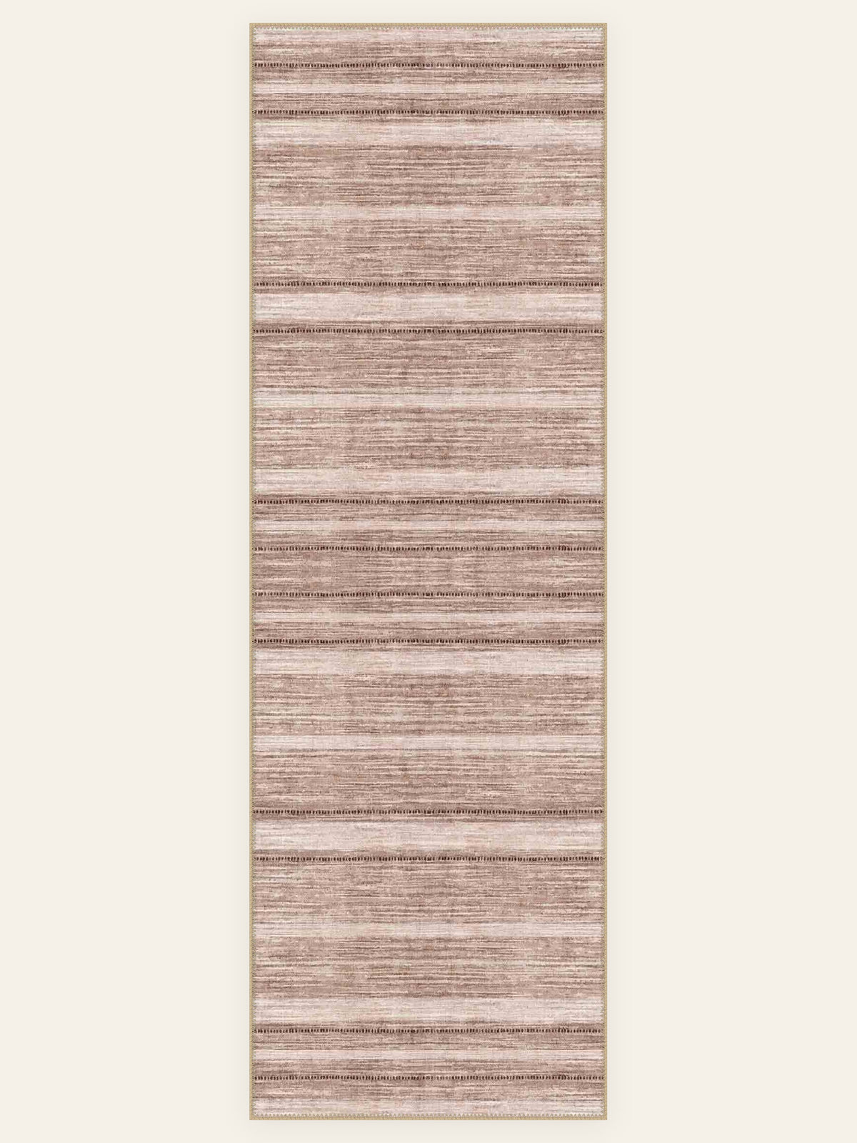 Rosewood Stripe washable rug, runner shape, top view