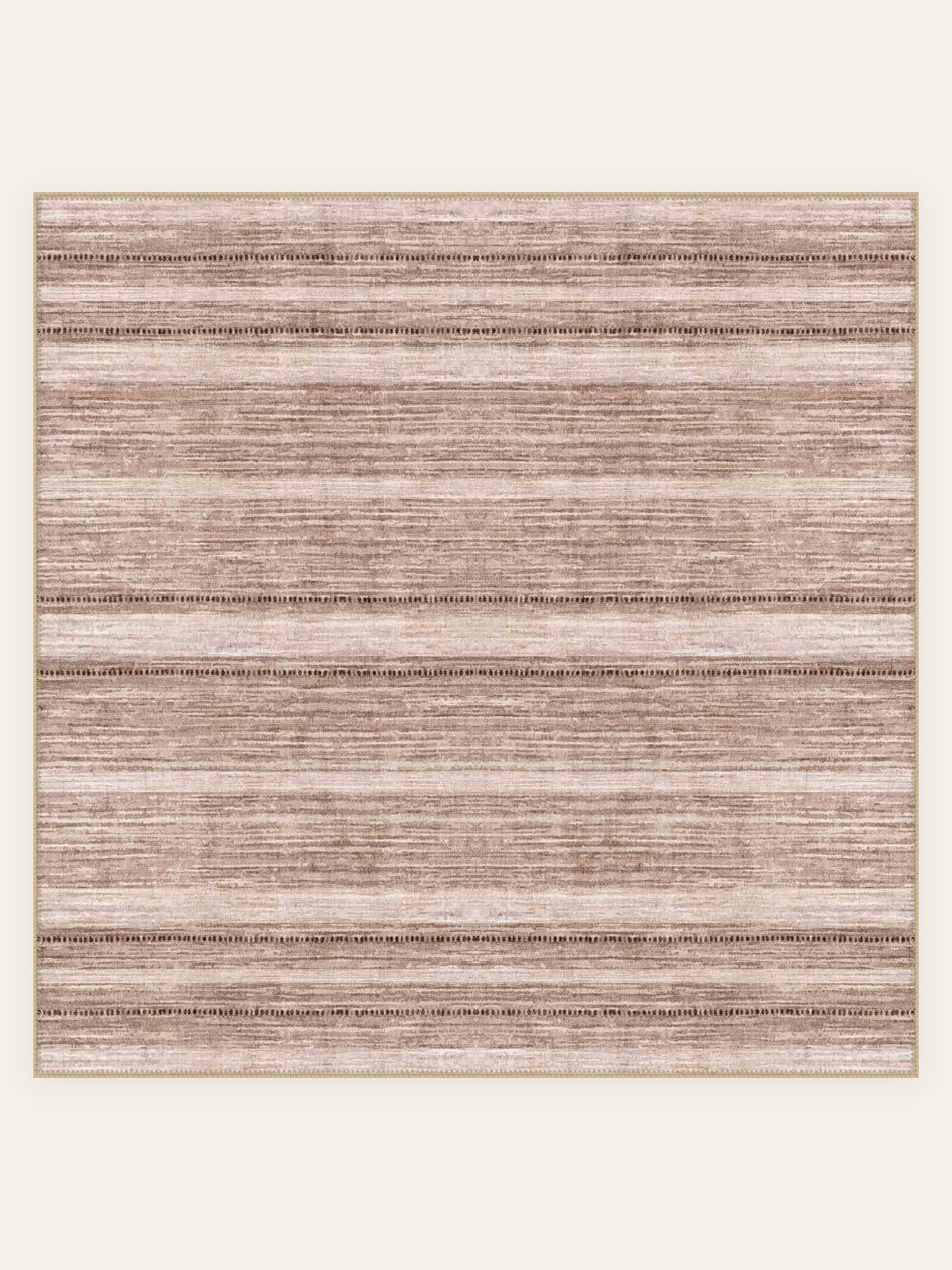 Tapis lavable Rosewood Stripe, forme carrée, vu de dessus
