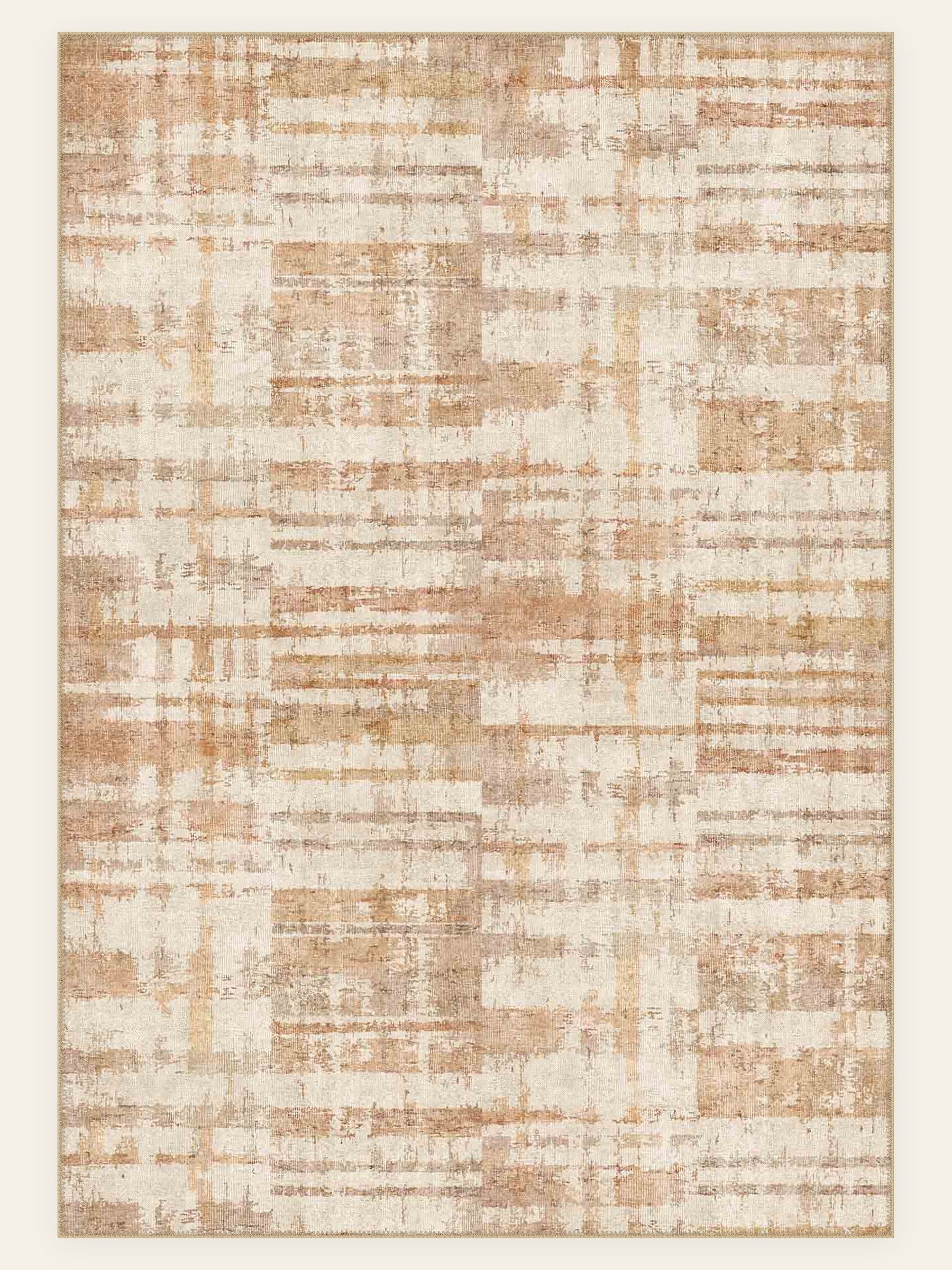Sandstone Weave washable rug, rectangle shape, top view