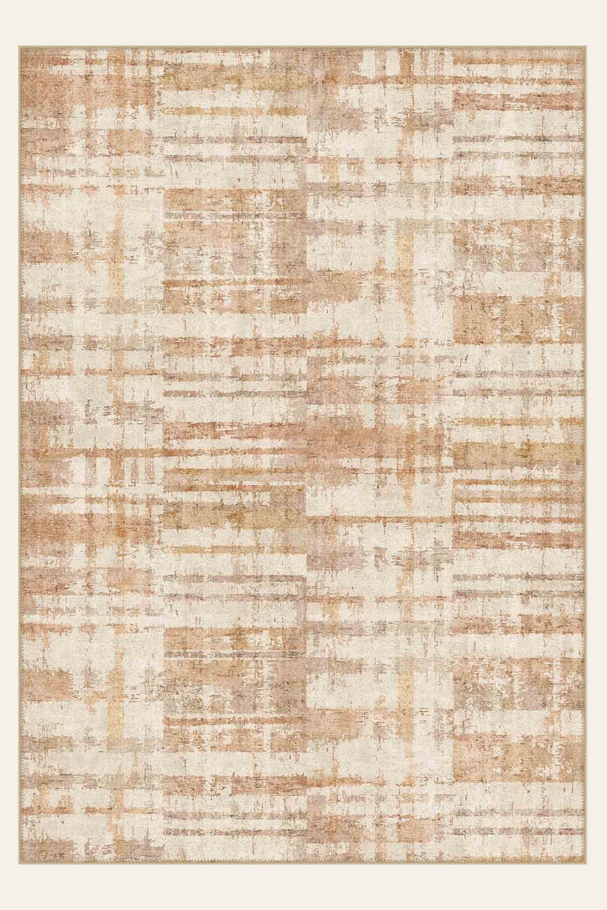 Sandstone Weave washable rug, rectangle shape, top view