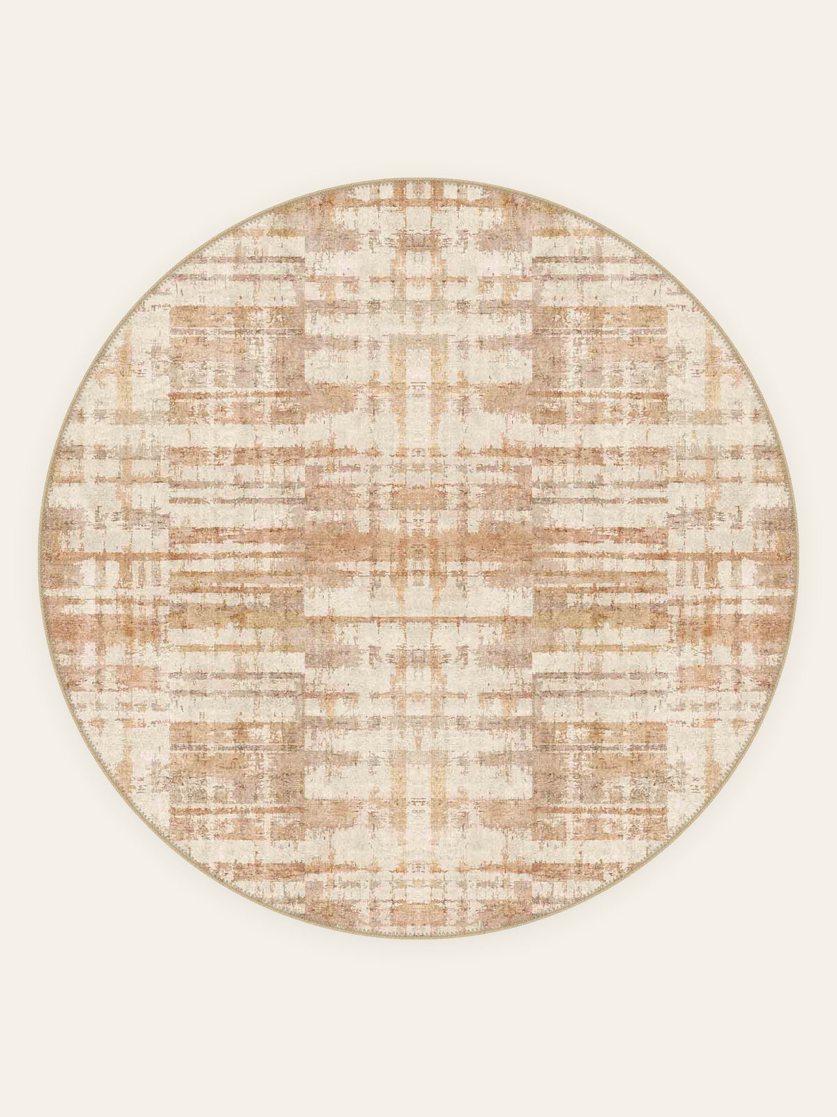 Sandstone Weave washable rug, round shape, top view