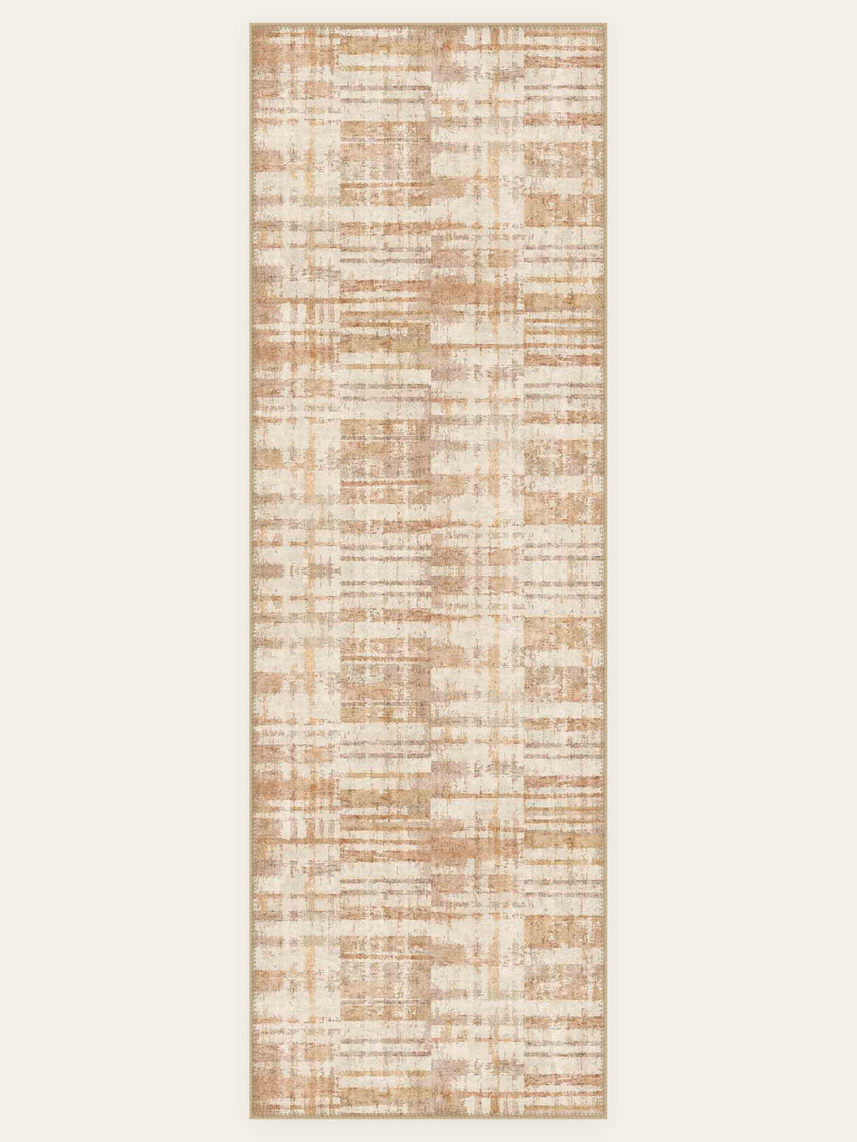 Sandstone Weave washable rug, runner shape, top view