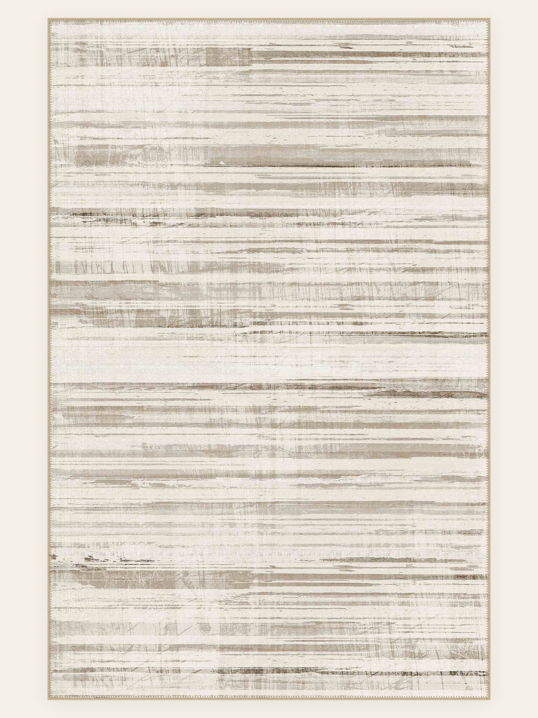Linen Lines washable rug, rectangle shape, top view